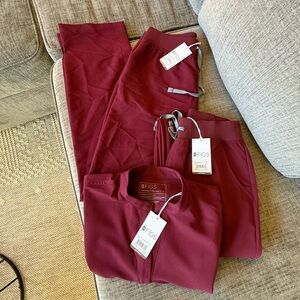 Figs Maroon Medical Scrub Set